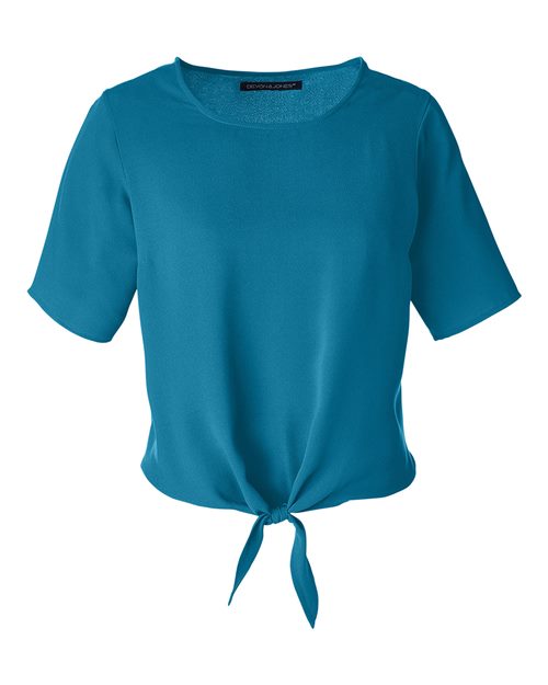 Devon & Jones Women's Perfect Fit Tie Front Blouse