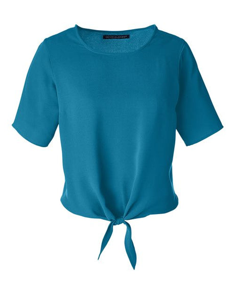 Devon & Jones Women's Perfect Fit Tie Front Blouse