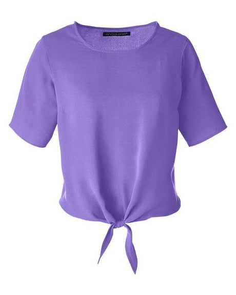 Devon & Jones Women's Perfect Fit Tie Front Blouse