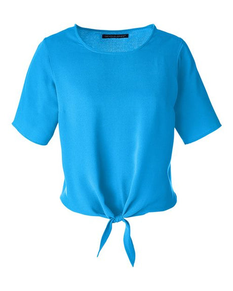 Devon & Jones Women's Perfect Fit Tie Front Blouse
