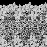 White Floral Lace Trim - 6"