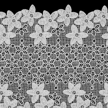 White Floral Lace Trim - 6"