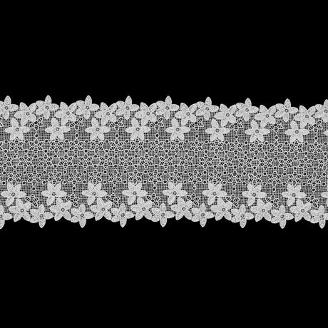 White Floral Lace Trim - 6"