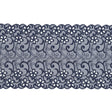 Maritime Blue Floral Embroidered Mesh - 8"