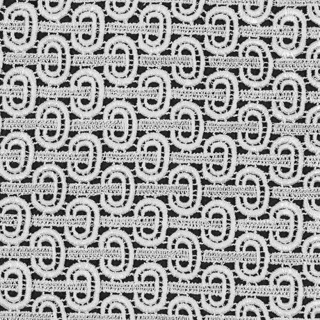 White Geometric Lace Trim - 6.5"