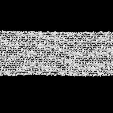 White Geometric Lace Trim - 6.5"