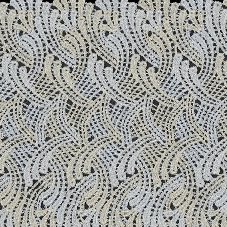 Bright White and Pear Sorbet Venise Lace Trim - 6"