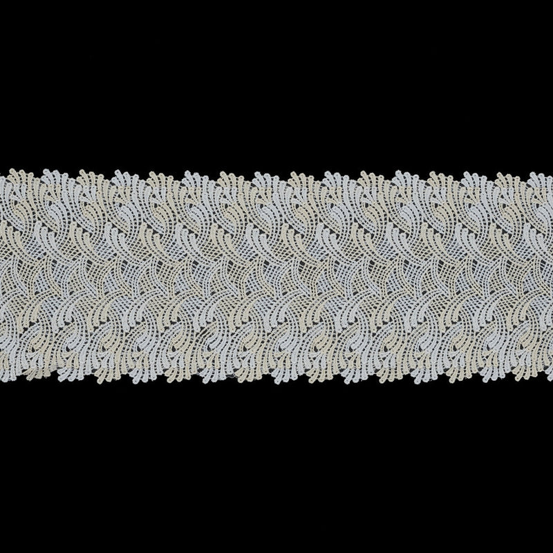 Bright White and Pear Sorbet Venise Lace Trim - 6"