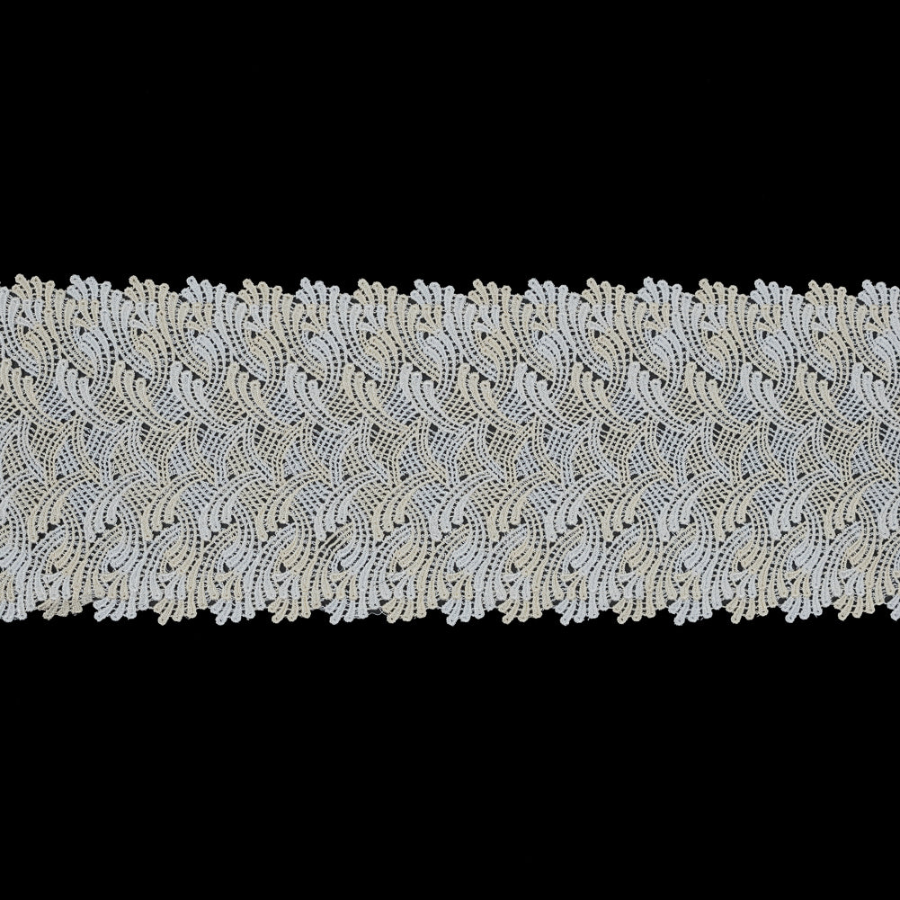 Bright White and Pear Sorbet Venise Lace Trim - 6"