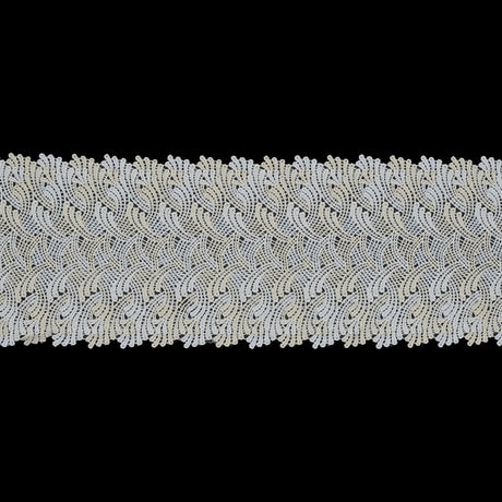 Bright White and Pear Sorbet Venise Lace Trim - 6"