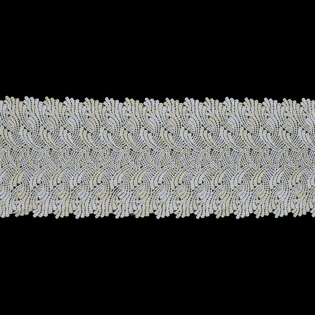 Bright White and Pear Sorbet Venise Lace Trim - 6"
