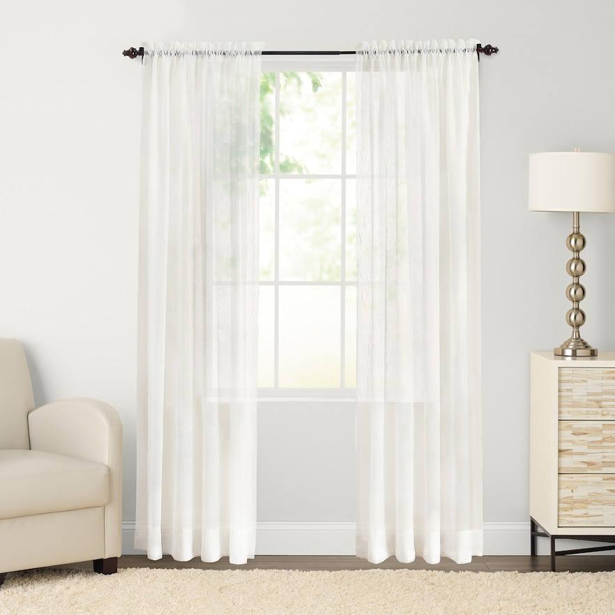 120 Inch Voile White Sheer Fabric - White Sheer, 120" Width (1 Yard)