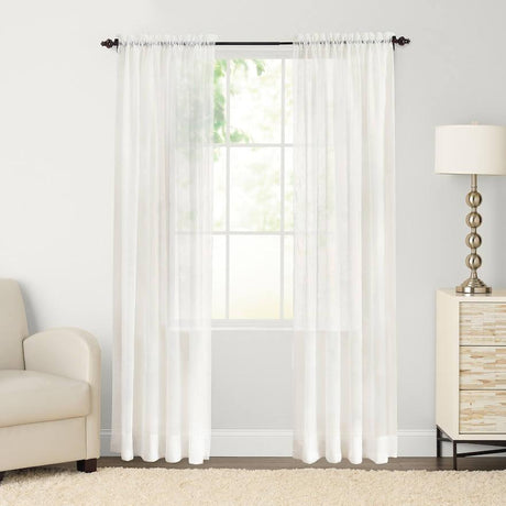 120 Inch Voile White Sheer Fabric - White Sheer, 120" Width (1 Yard)