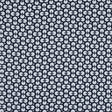 Navy and White Geometric Combed Cotton Sateen