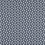 Navy and White Geometric Combed Cotton Sateen