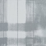 Gray and White Painterly Plaid Printed Cotton Crepe