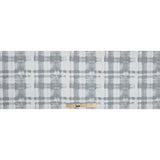 Gray and White Painterly Plaid Printed Cotton Crepe