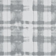 Gray and White Painterly Plaid Printed Cotton Crepe