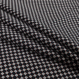 Cotton Voile - Black and Orange Geometric Lattice