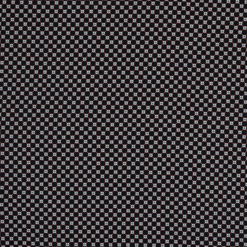 Cotton Voile - Black and Orange Geometric Lattice