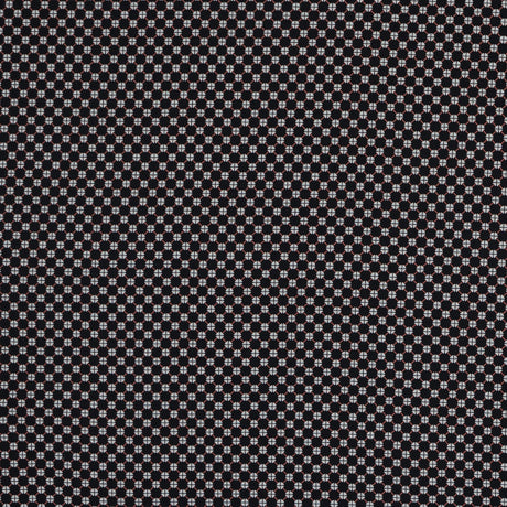 Cotton Voile - Black and Orange Geometric Lattice