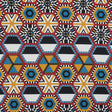 Red, Yellow and Blue Geometric Stretch Cotton Poplin