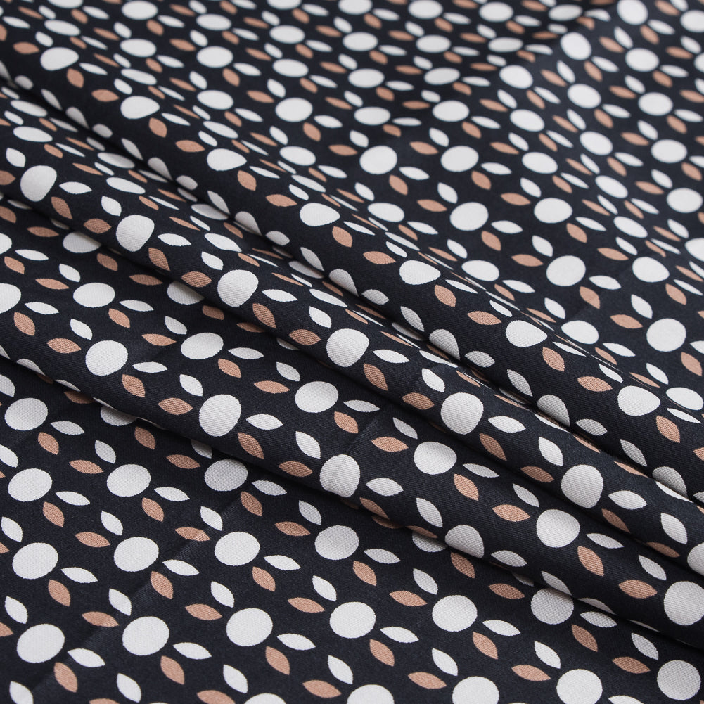 Black and Beige Geometric Cotton Sateen