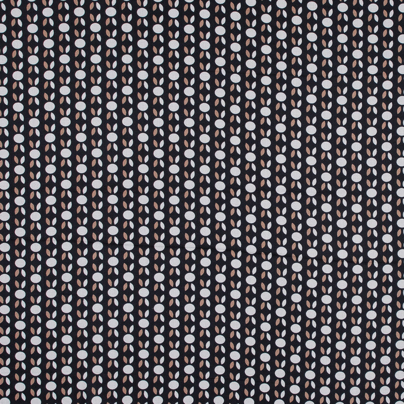 Black and Beige Geometric Cotton Sateen