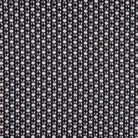 Black and Beige Geometric Cotton Sateen