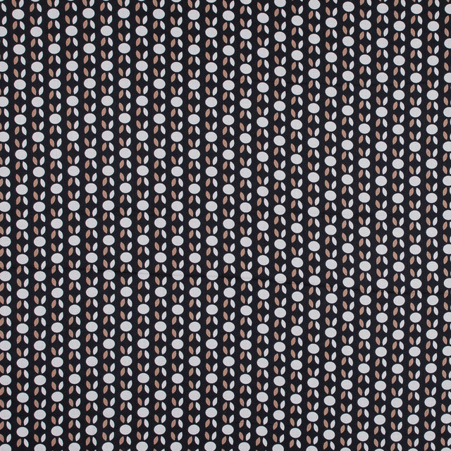 Black and Beige Geometric Cotton Sateen