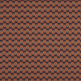 Orange and Navy Geometric Stretch Cotton Sateen
