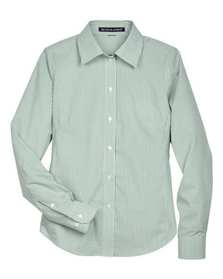 Women's Crown Collection Banker Stripe Woven Dress Shirt
