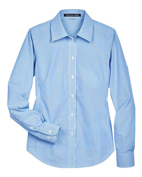 Women's Crown Collection Banker Stripe Woven Dress Shirt