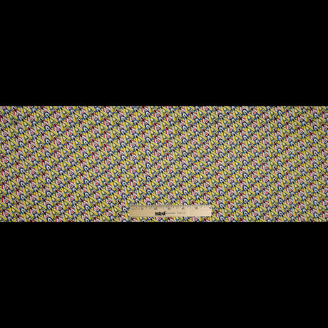 Yellow. Blue and Red Printed Stretch Cotton Sateen