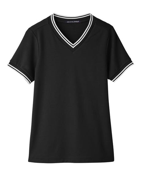 Women's CrownLux Performance Plaited Tipped V-Neck Shirt