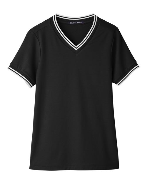 Women's CrownLux Performance Plaited Tipped V-Neck Shirt