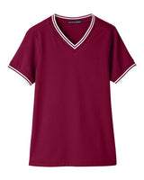 Women's CrownLux Performance Plaited Tipped V-Neck Shirt