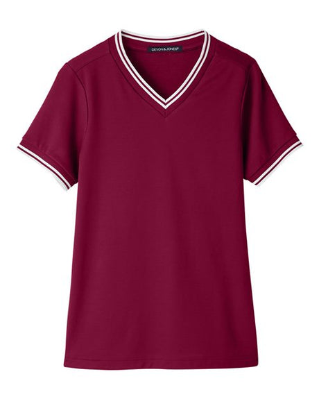 Women's CrownLux Performance Plaited Tipped V-Neck Shirt
