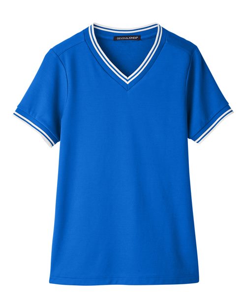 Women's CrownLux Performance Plaited Tipped V-Neck Shirt