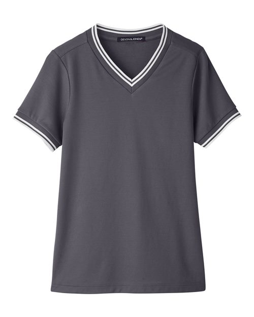 Women's CrownLux Performance Plaited Tipped V-Neck Shirt