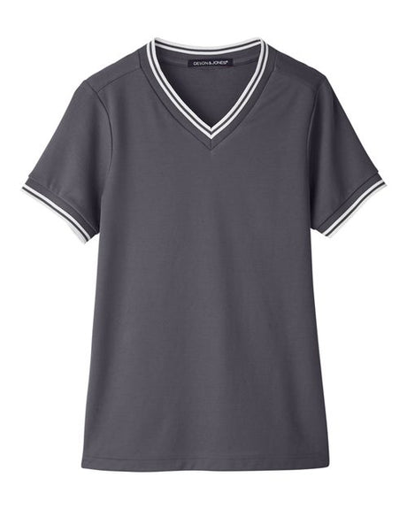 Women's CrownLux Performance Plaited Tipped V-Neck Shirt