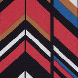 Red, Brown and Blue Chevron Stretch Cotton Sateen