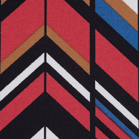 Red, Brown and Blue Chevron Stretch Cotton Sateen