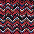 Red, Brown and Blue Chevron Stretch Cotton Sateen