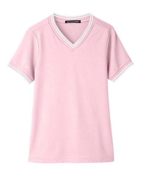 Women's CrownLux Performance Plaited Tipped V-Neck Shirt