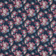 Wild Rose Pink and Insignia Blue Floral Cotton Twill