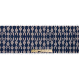 Blue and Beige Geometric Stretch Cotton Twill