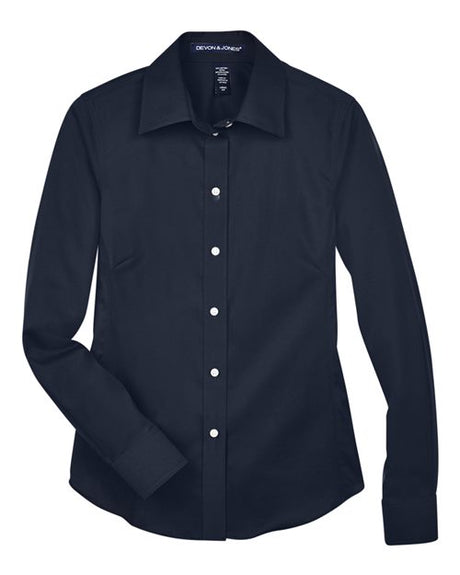 Devon & Jones Women's Crown Collection Solid Stretch Twill Dress Shirt