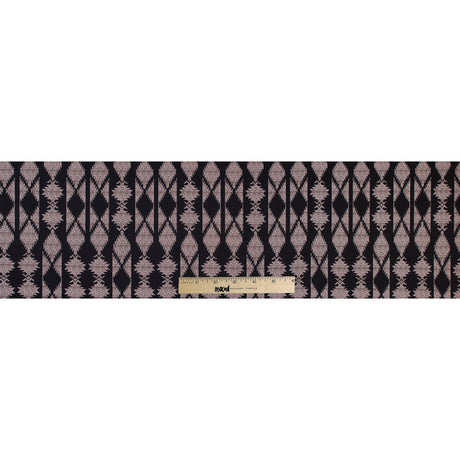 Black and Brown Geometric Stretch Cotton Twill