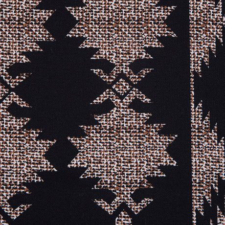 Black and Brown Geometric Stretch Cotton Twill